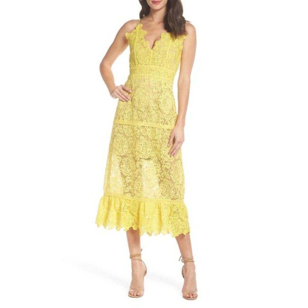 Foxiedox Majorie Lace Dress Yellow S - Picture 14 of 14